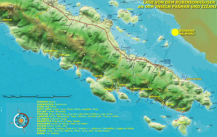 Karte von der Insel Pasman Karte von der Insel Pasman