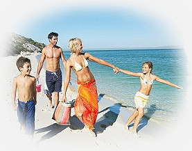 Familie im Urlaub
