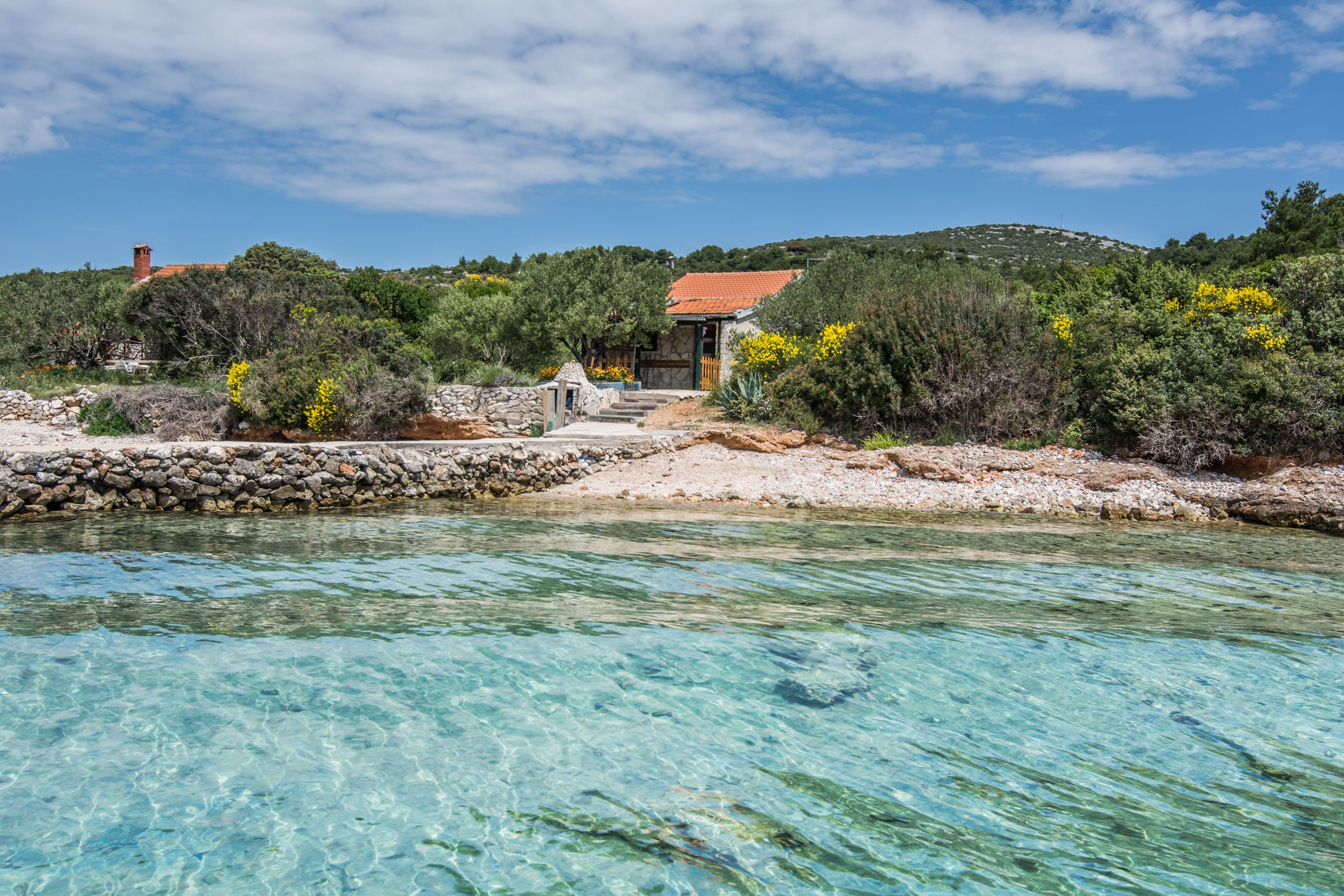 Haus in der Bucht Pećine auf Pasman mit Meerblick, Grill