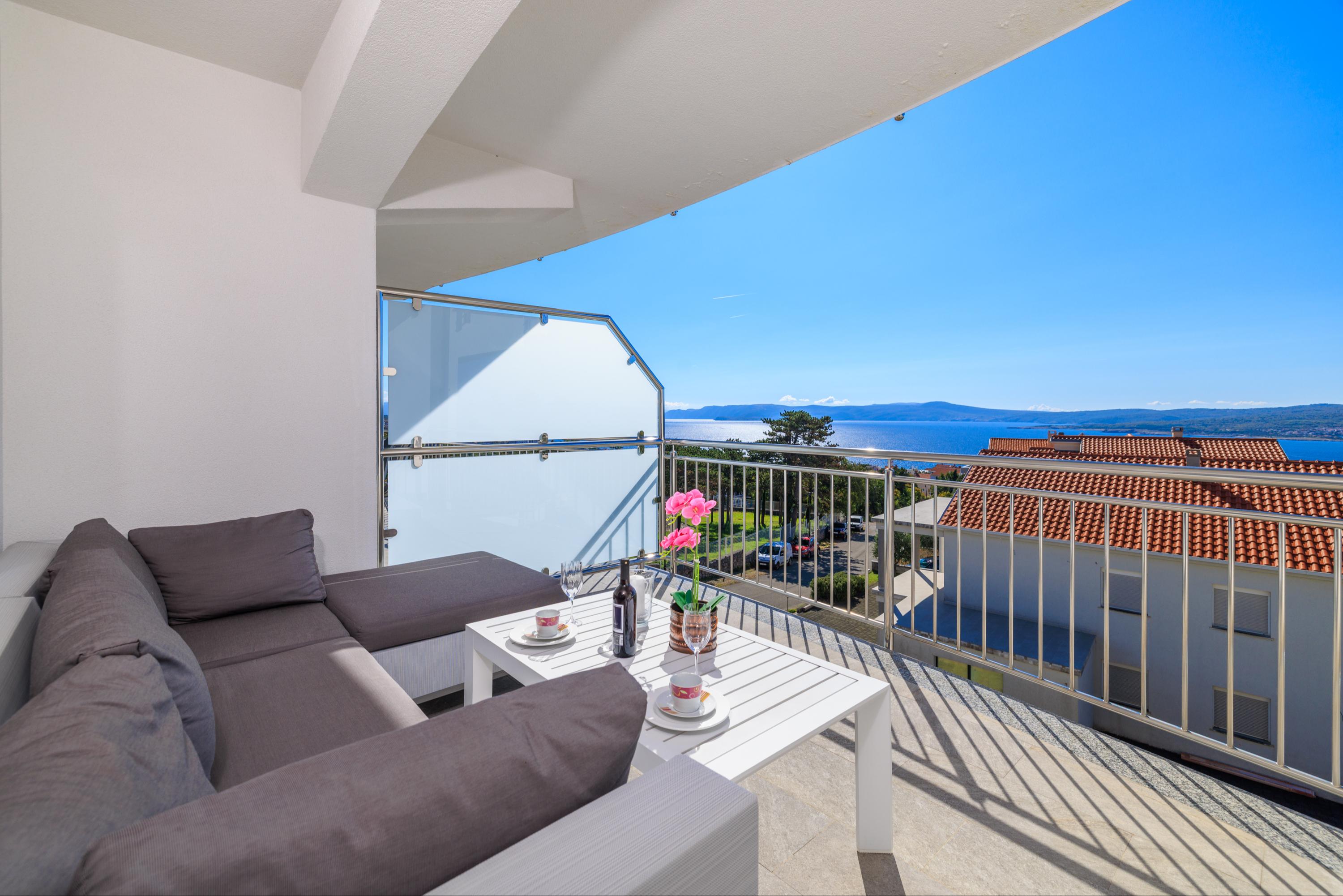 Studioapartment in Crikvenica mit traumhaften Balkon