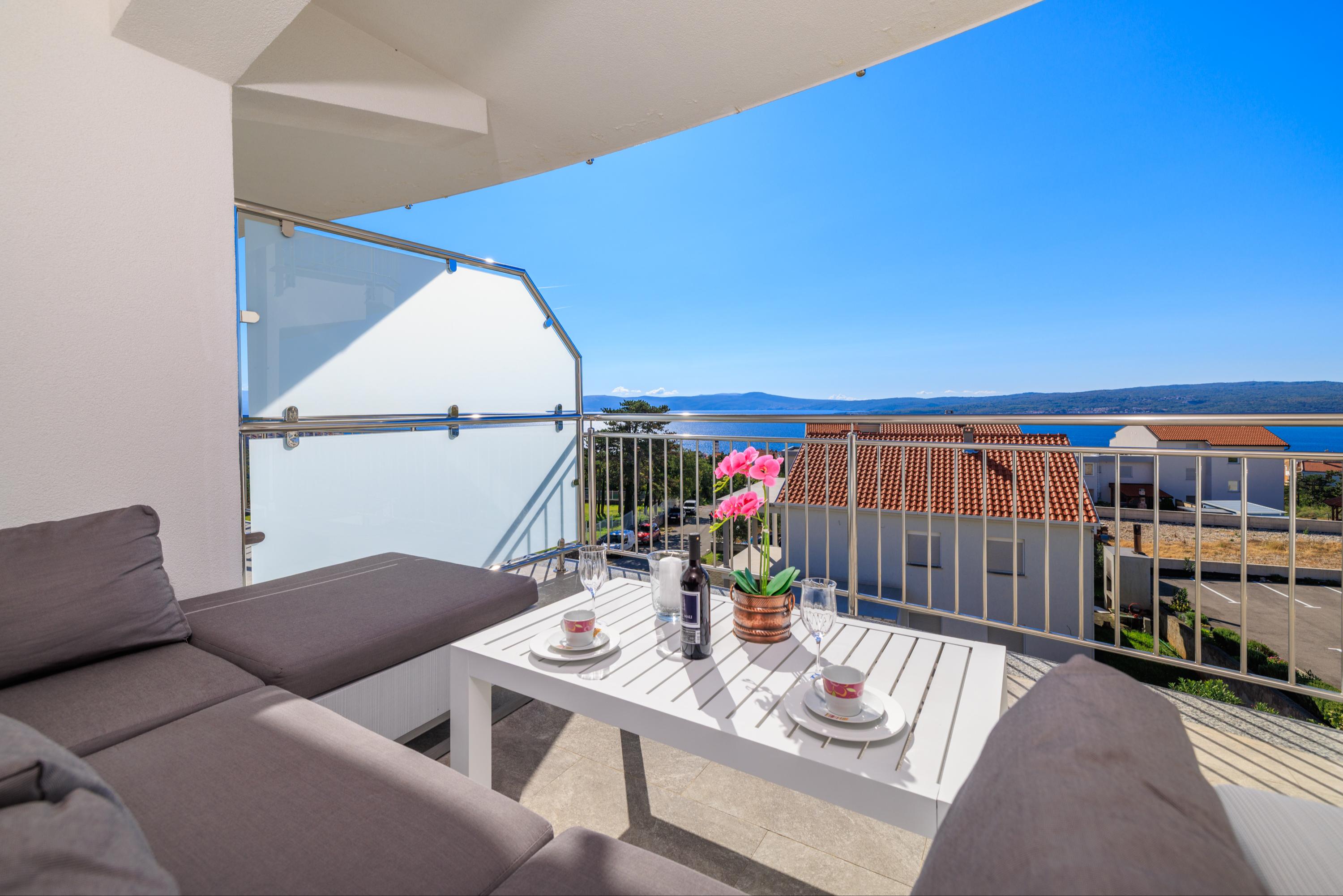 Studioapartment in Crikvenica mit traumhaften Balkon