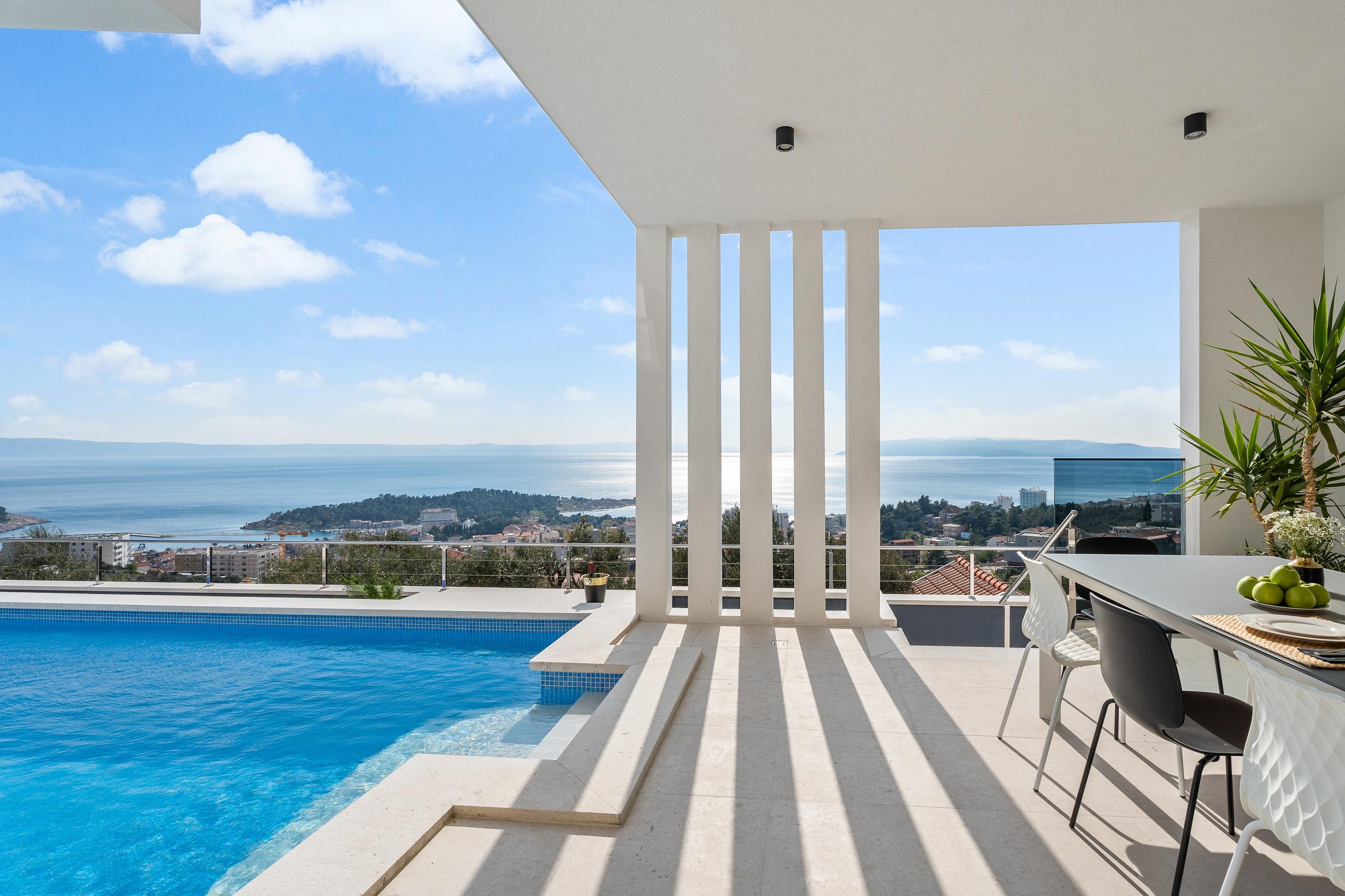 Villa mit Pool und Meerblick