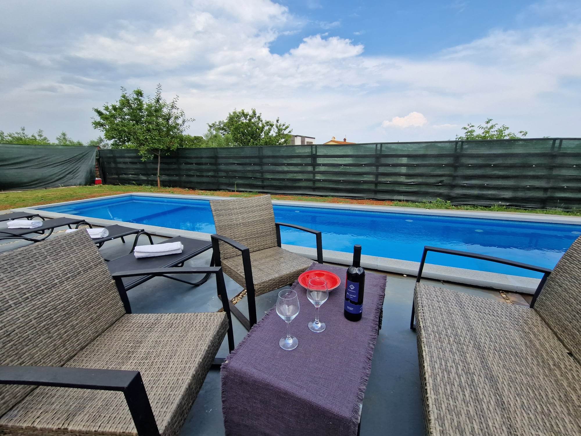 Ferienhaus mit privatem Pool, Whirlpool und Fitnessstudio