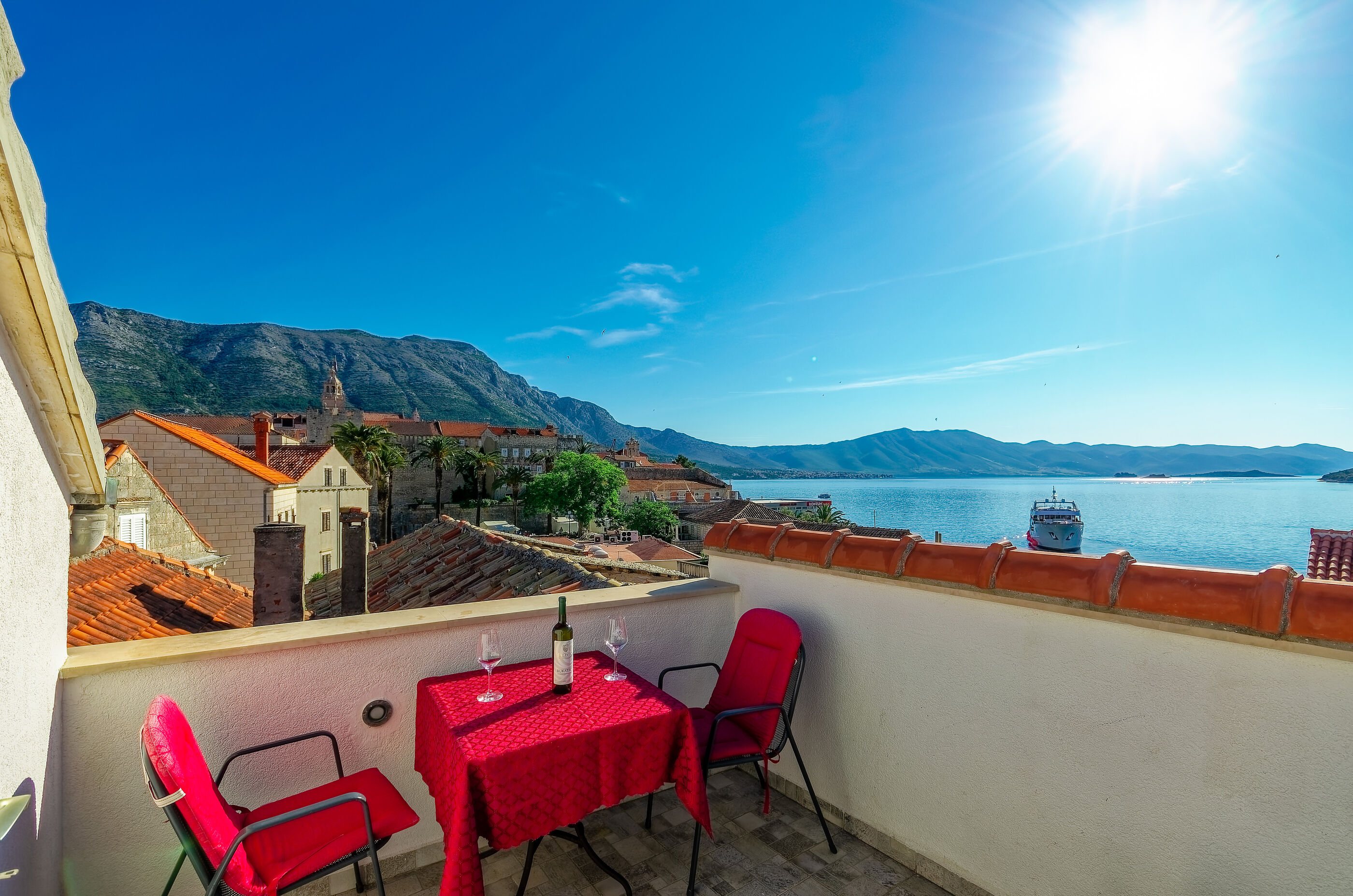 Studio in Korcula mit Klima, Sat-TV, Meerblick