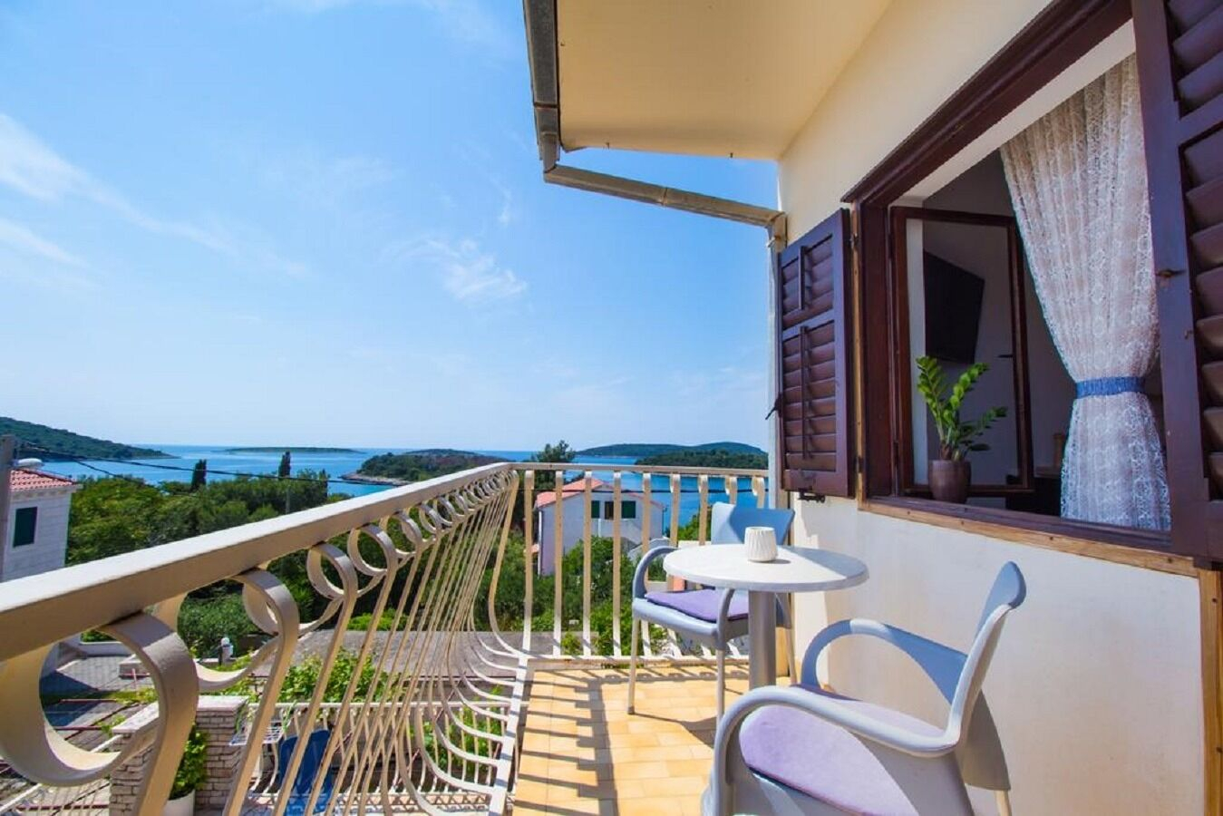 Ferienwohnung in Maslinica mit Klima, Meerblick, Internet