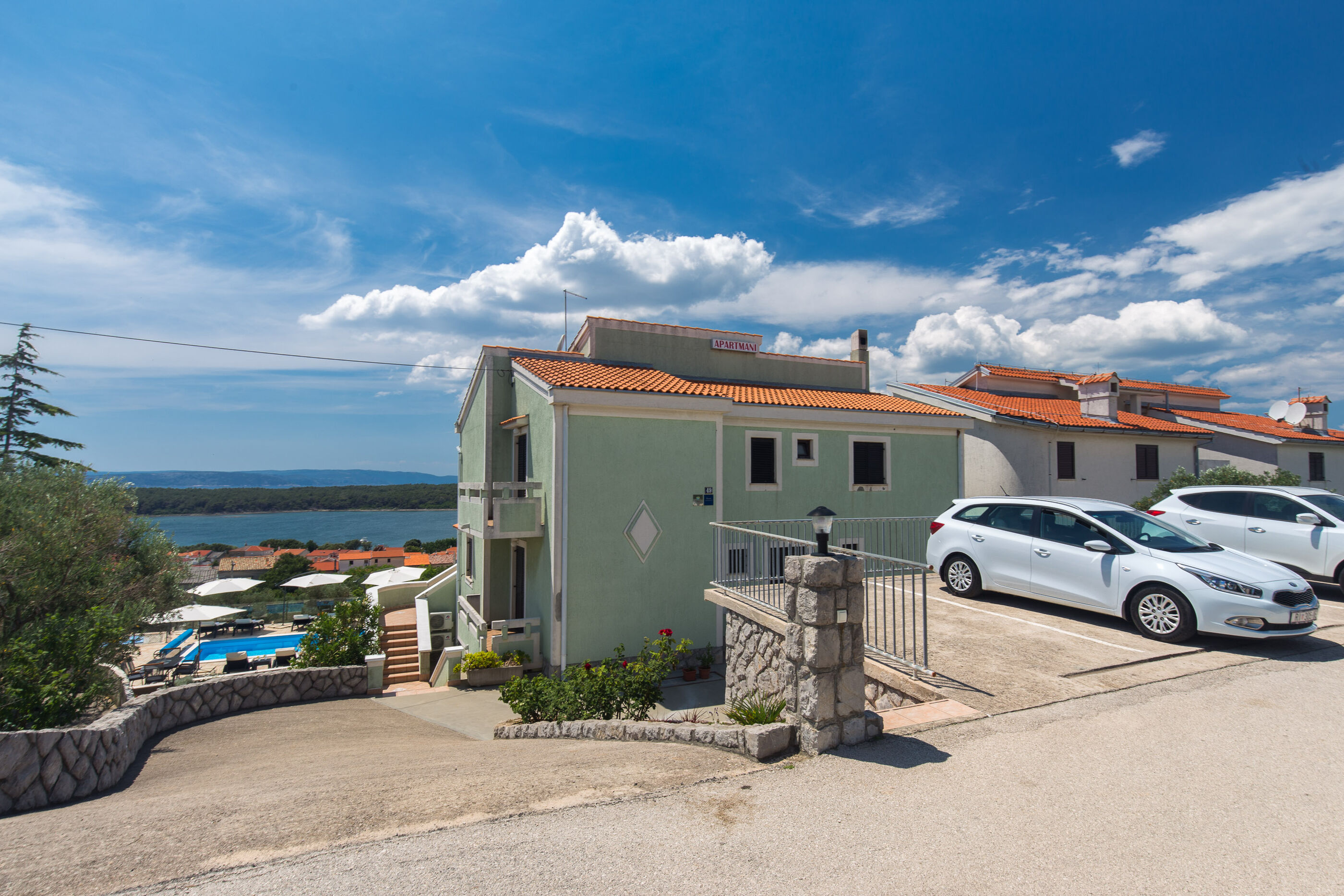 Ferienwohnung in Punat mit Klima, Sat-TV, Meerblick