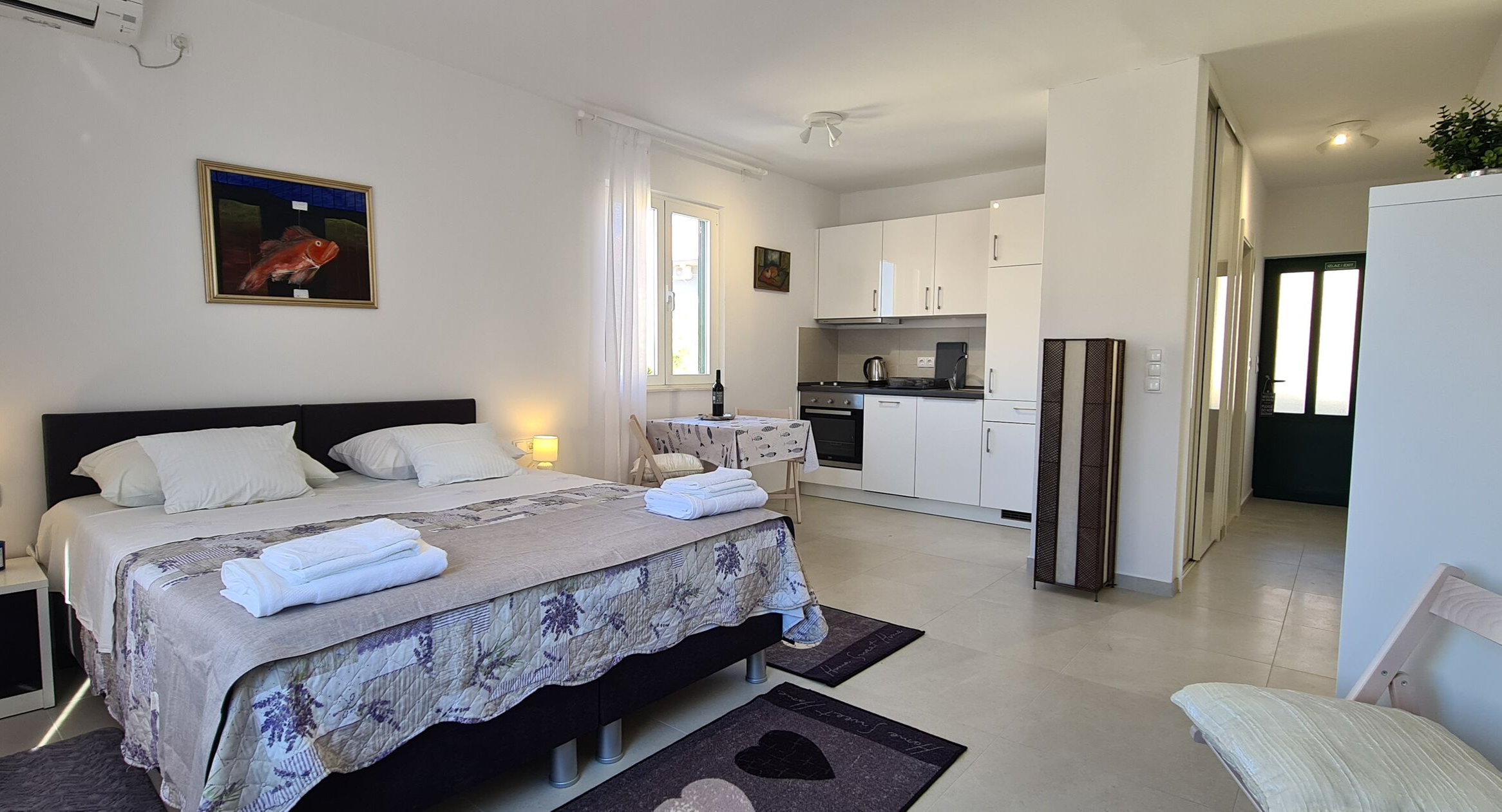 Studio in Vrboska mit Klima, Meerblick, Internet