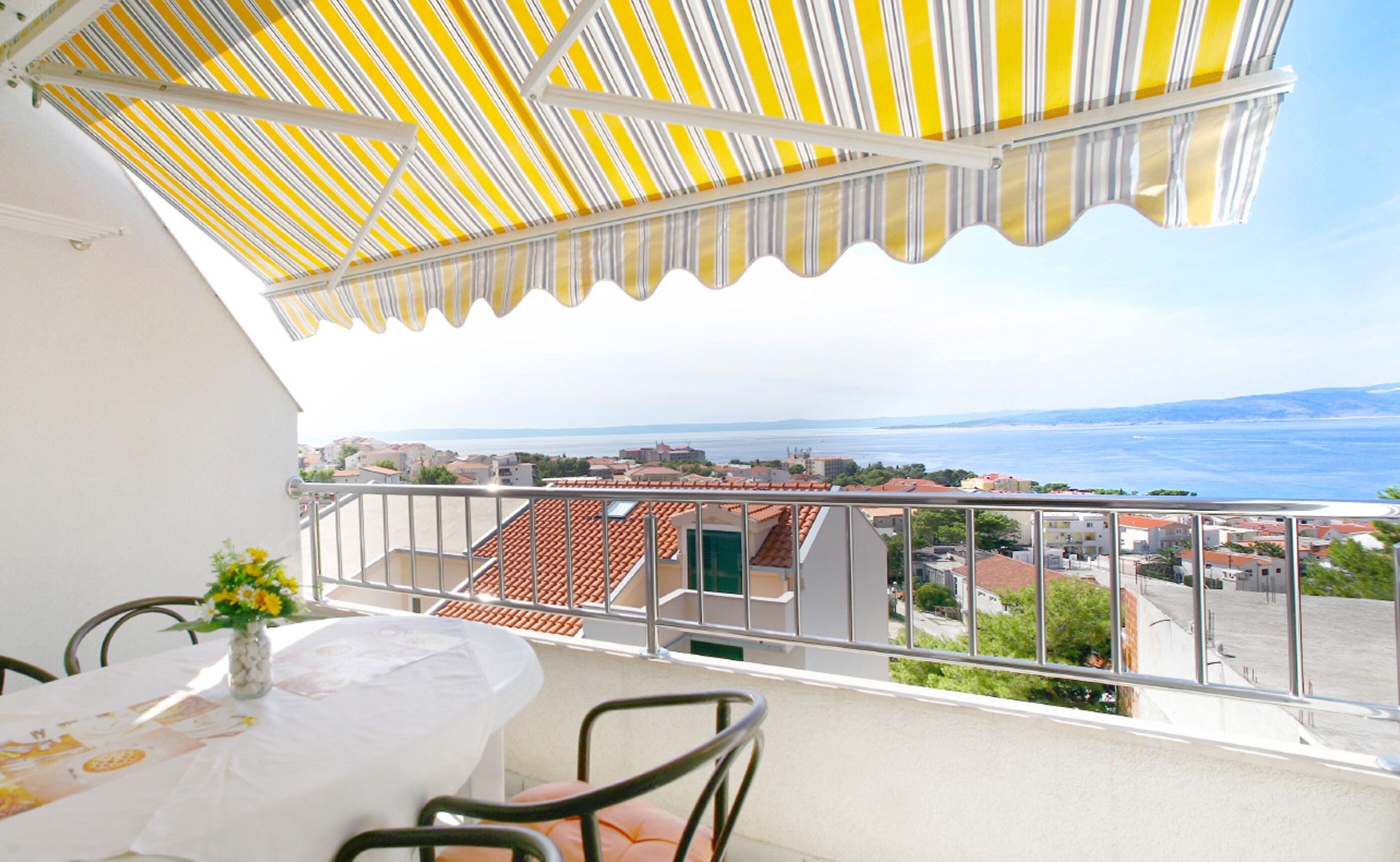 Ferienwohnung in Baska Voda mit Klima, Sat-TV, Meerblick