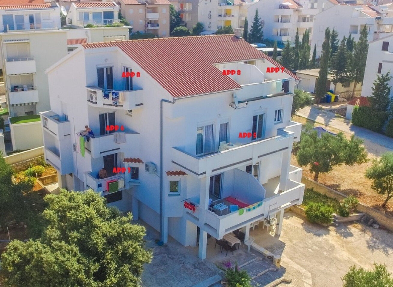 Ferienwohnung in Novalja mit Klima, Sat-TV, Meerblick