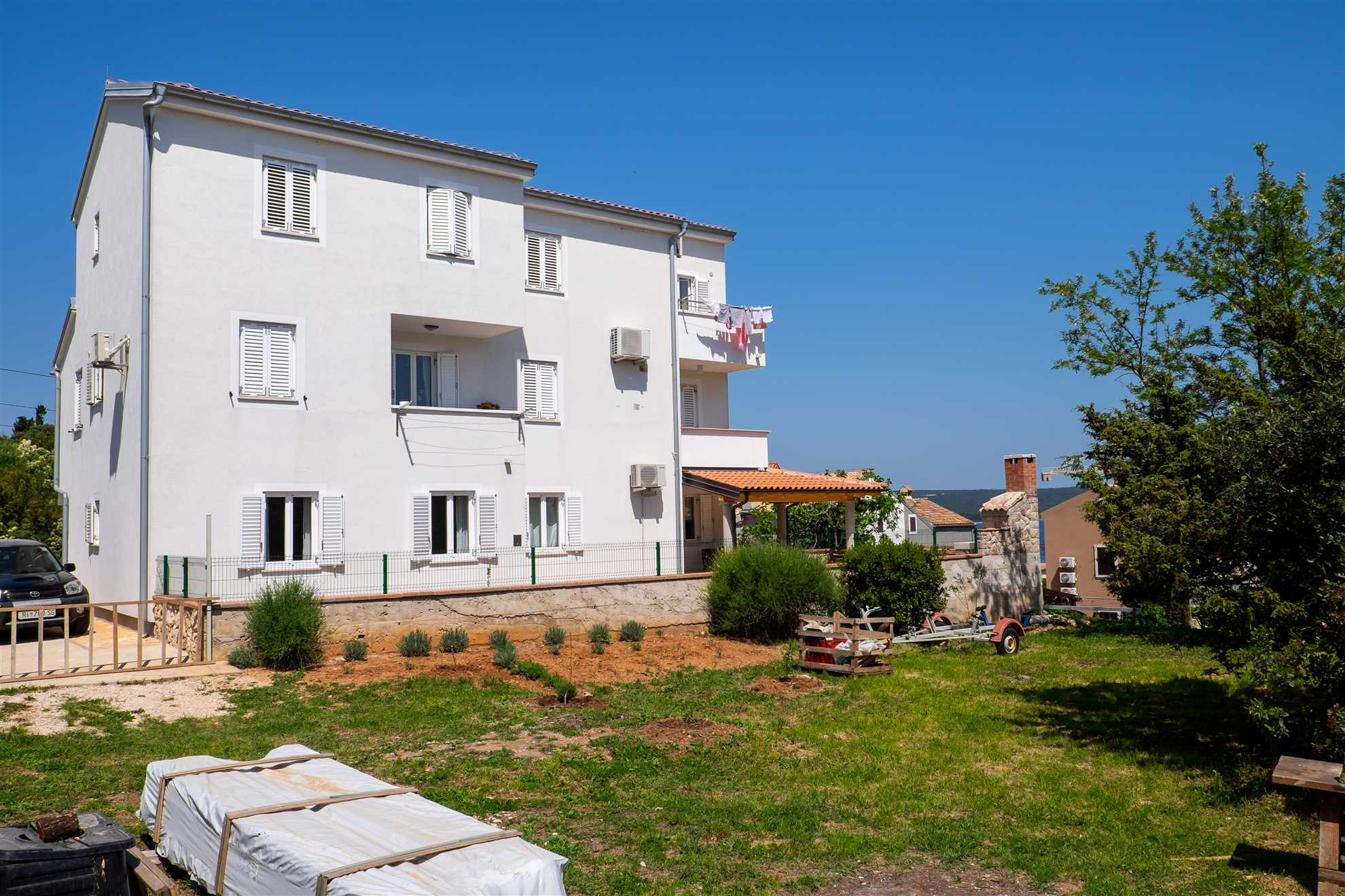 Wohnung in Nerezine mit Klima, Sat-TV, Meerblick, Internet und Garten
