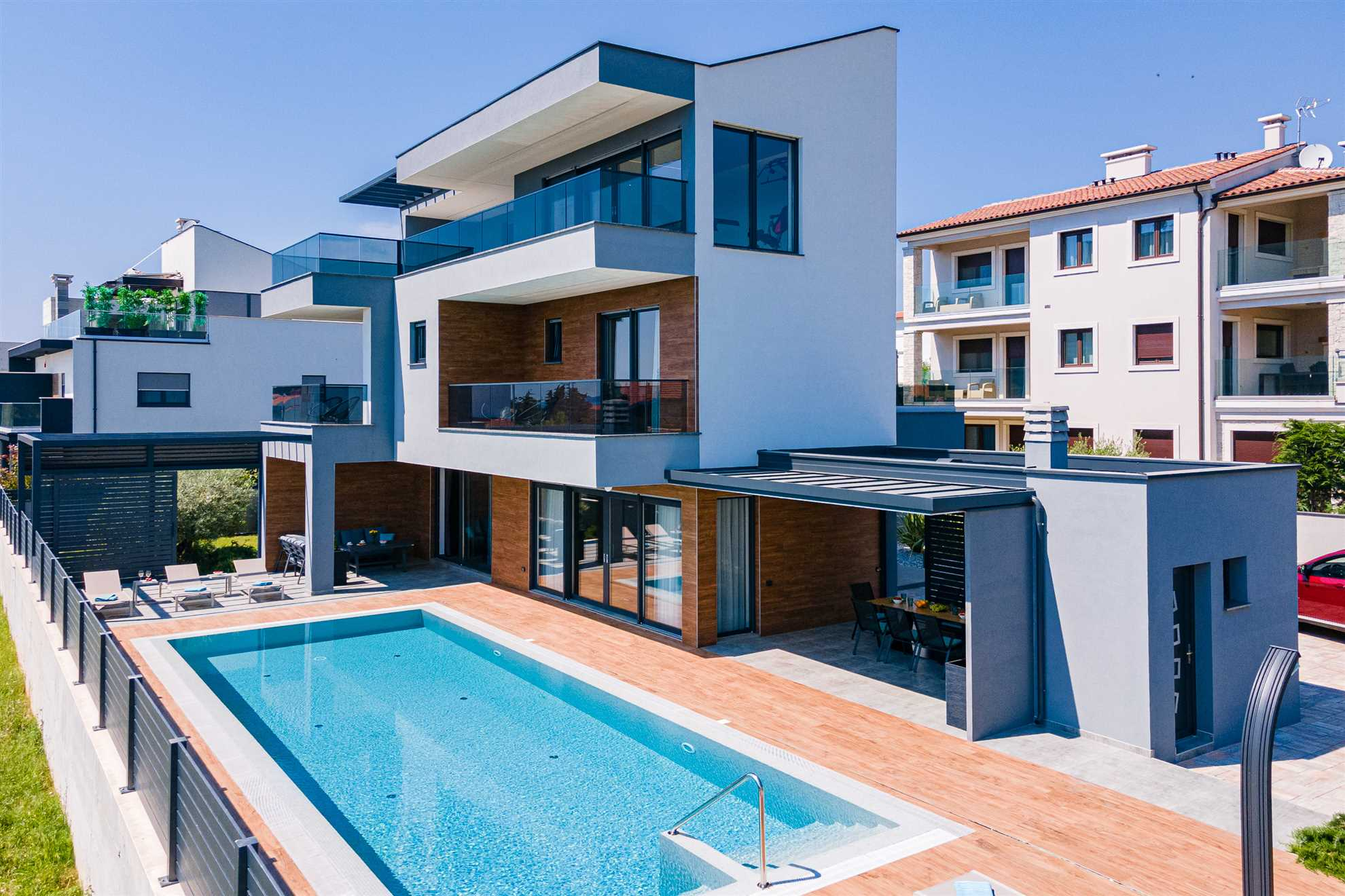Villa mit Pool, Klima, Sat-TV, Meerblick, Internet, Grill