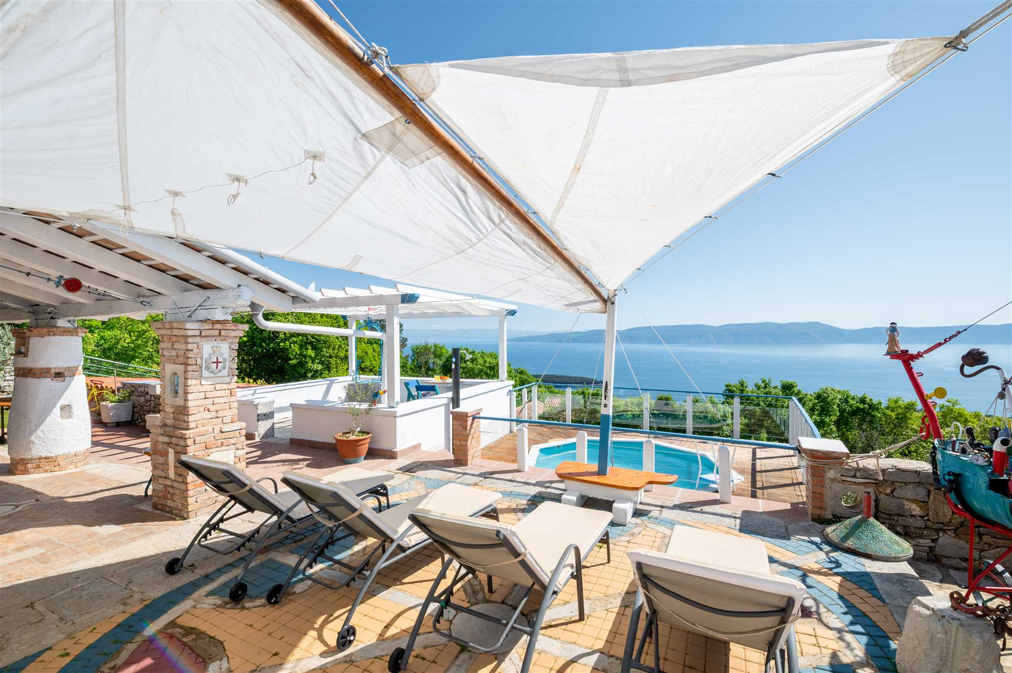 Villa in Crni bei Labin mit Pool, Klima, Sat-TV, Meerblick