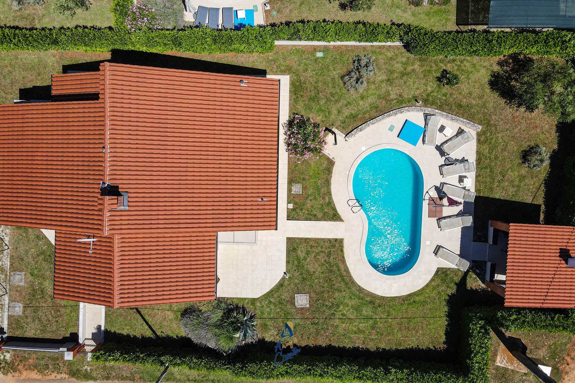 Haus mit Pool in Višnjan mit Klima, Sat-TV, Internet, Grill und Garten