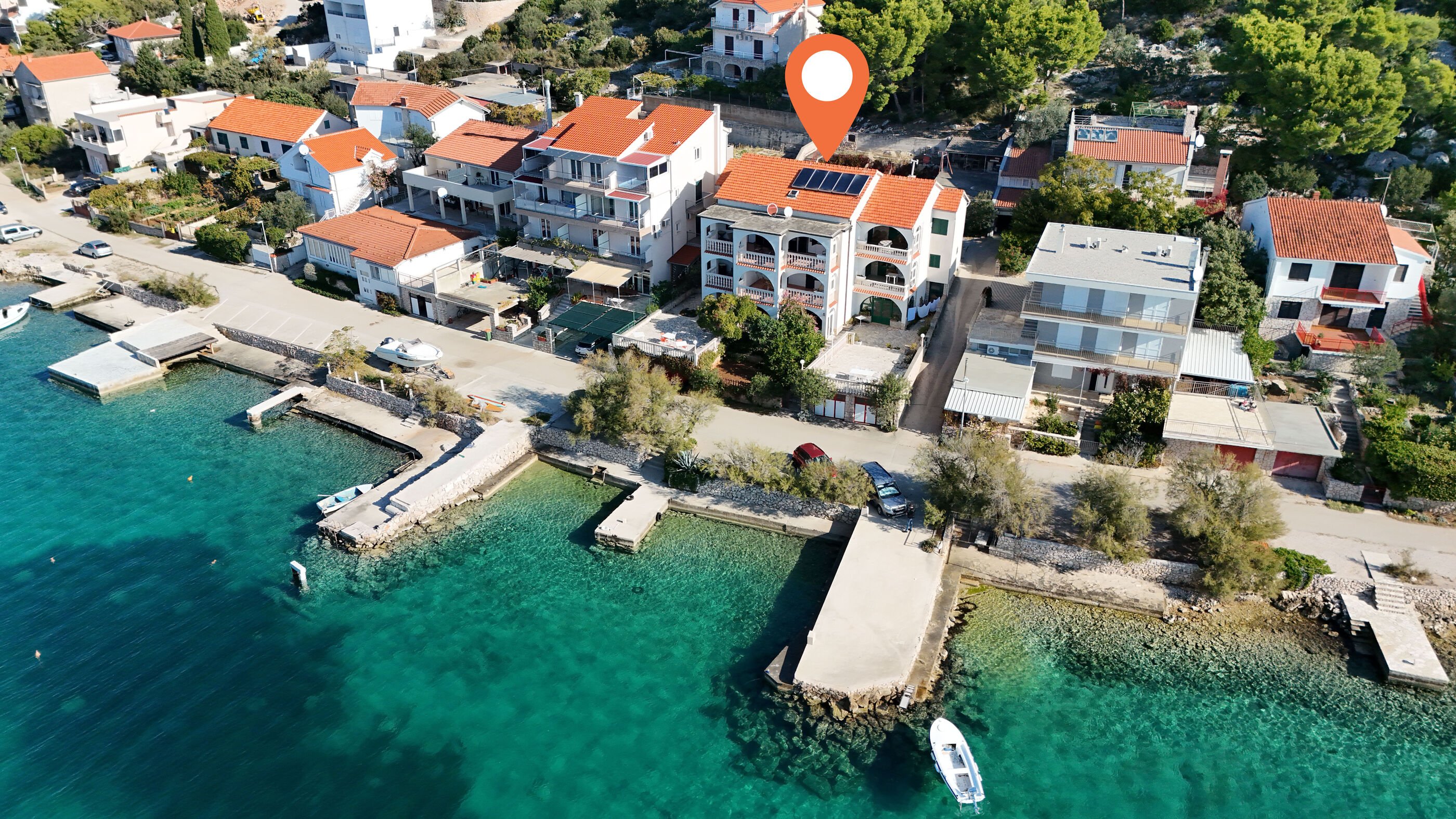 Ferienwohnung in Tisno mit Klima, Sat-TV, Meerblick