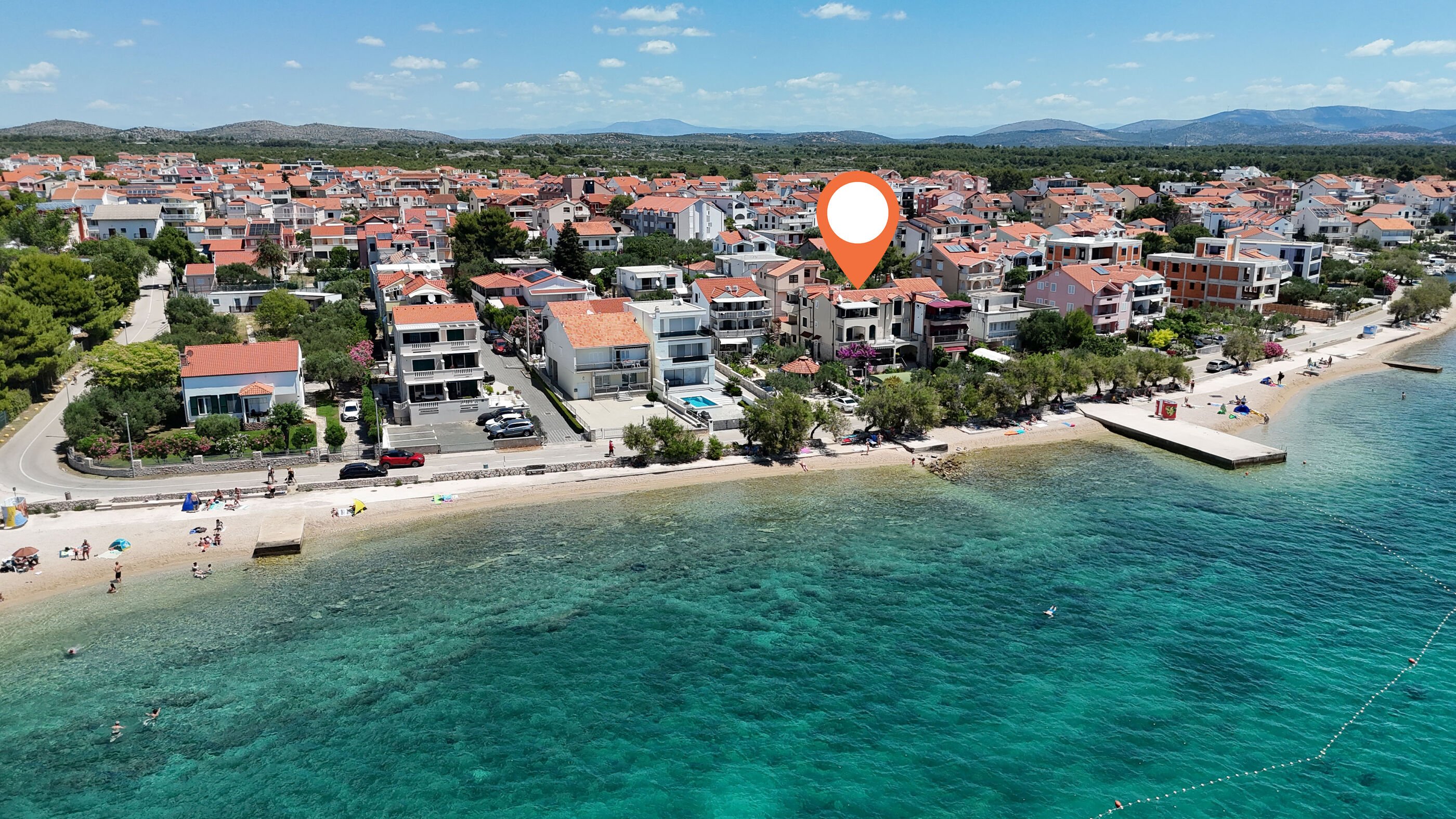 Ferienwohnung in Vodice mit Klima, Meerblick, Internet