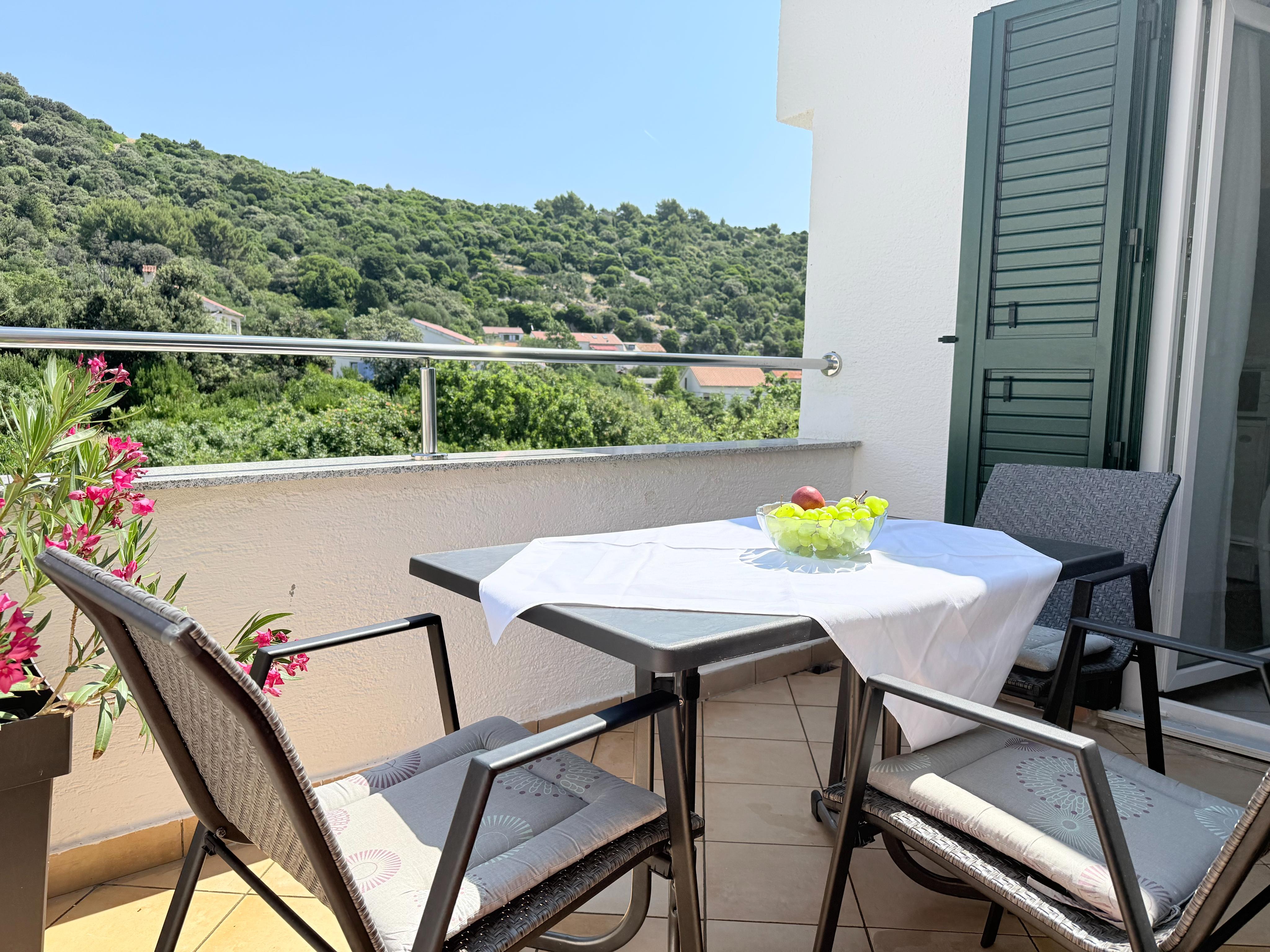 Ruhige Wohnung mit große, schattige Terrasse