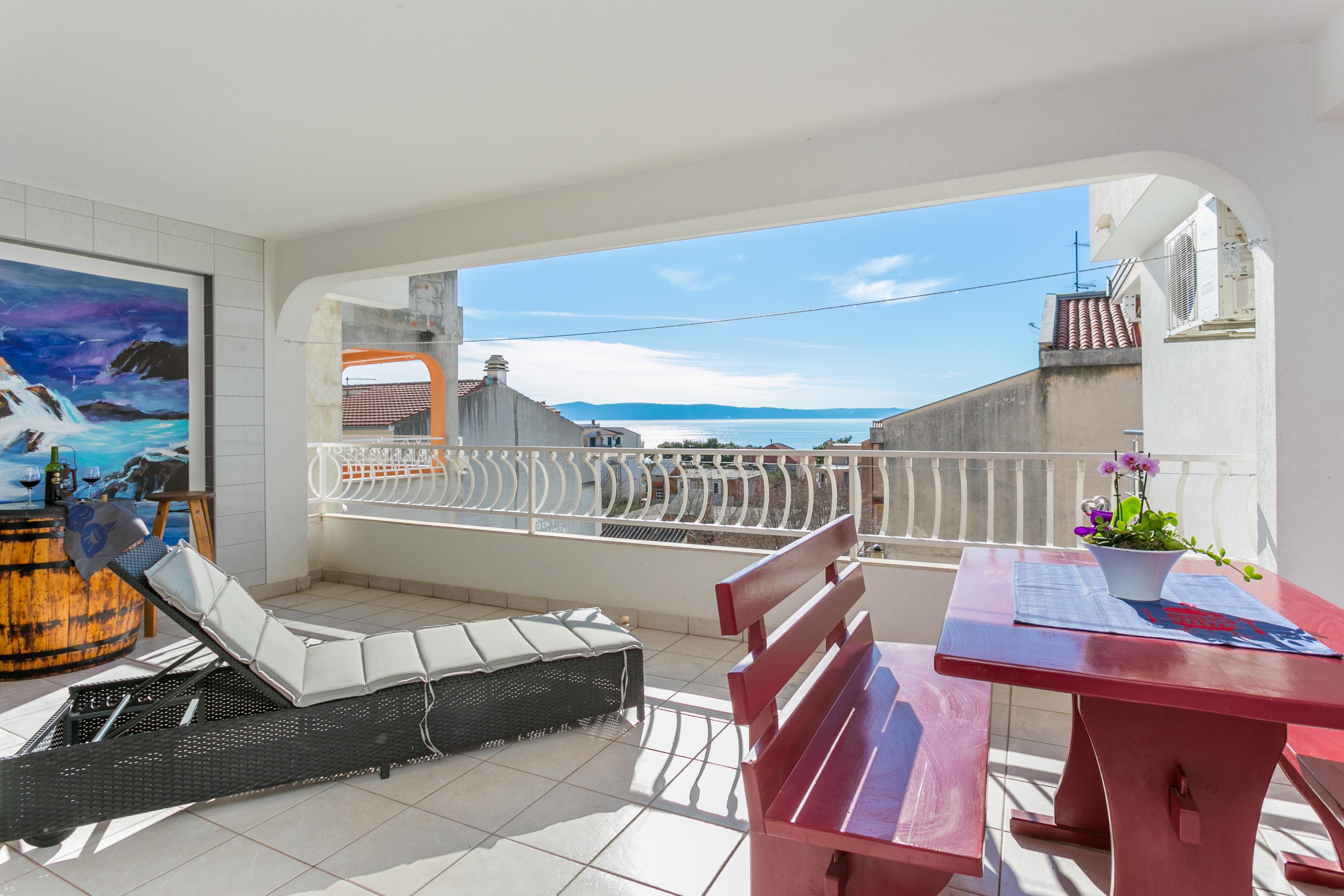 2-Zimmer-Ferienwohnung mit Terrasse und Meerblick Tucepi, Makarska A-2