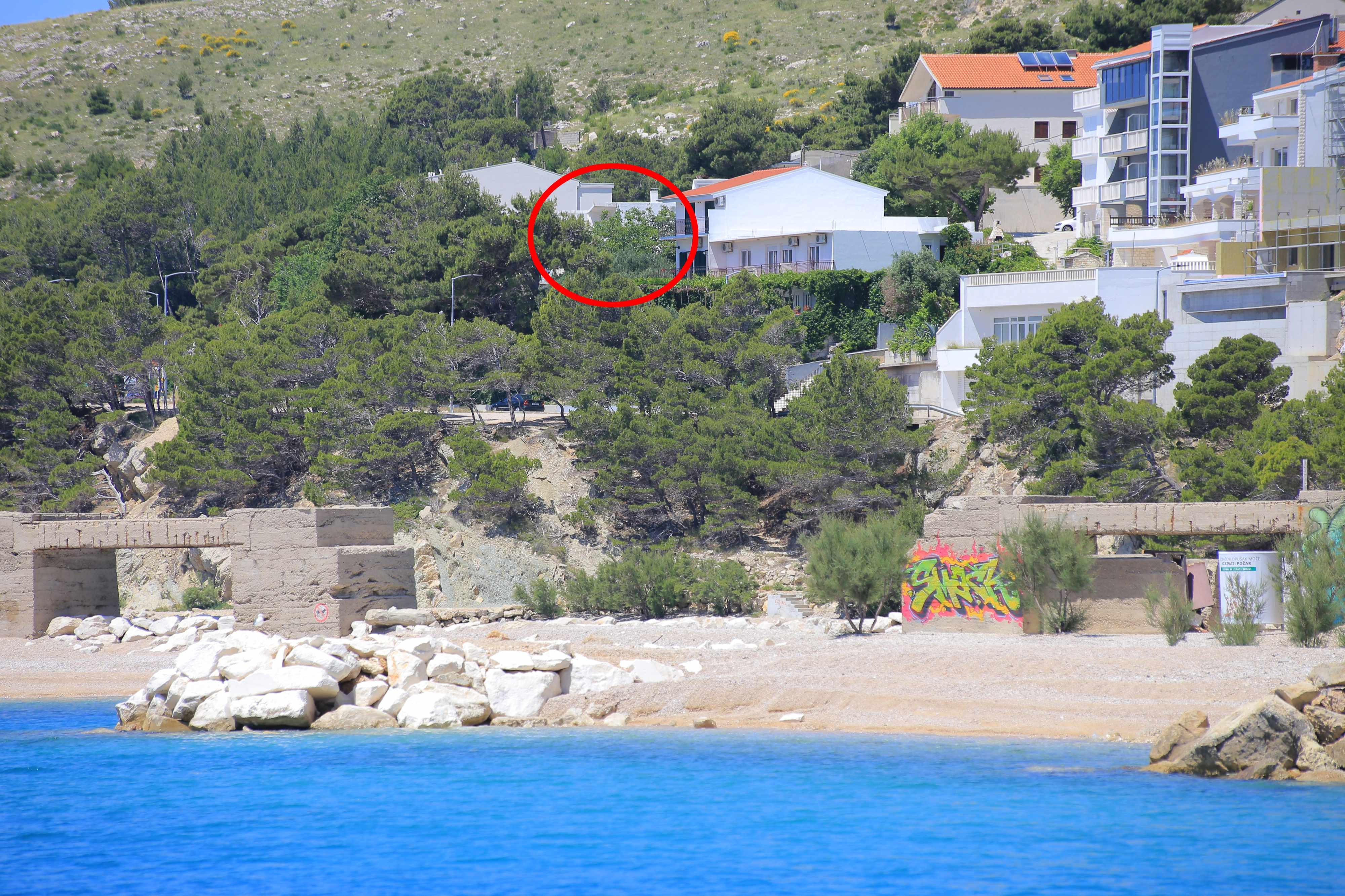 Studio Appartement mit Balkon und Meerblick Lokva Rogoznica, Omis AS-1