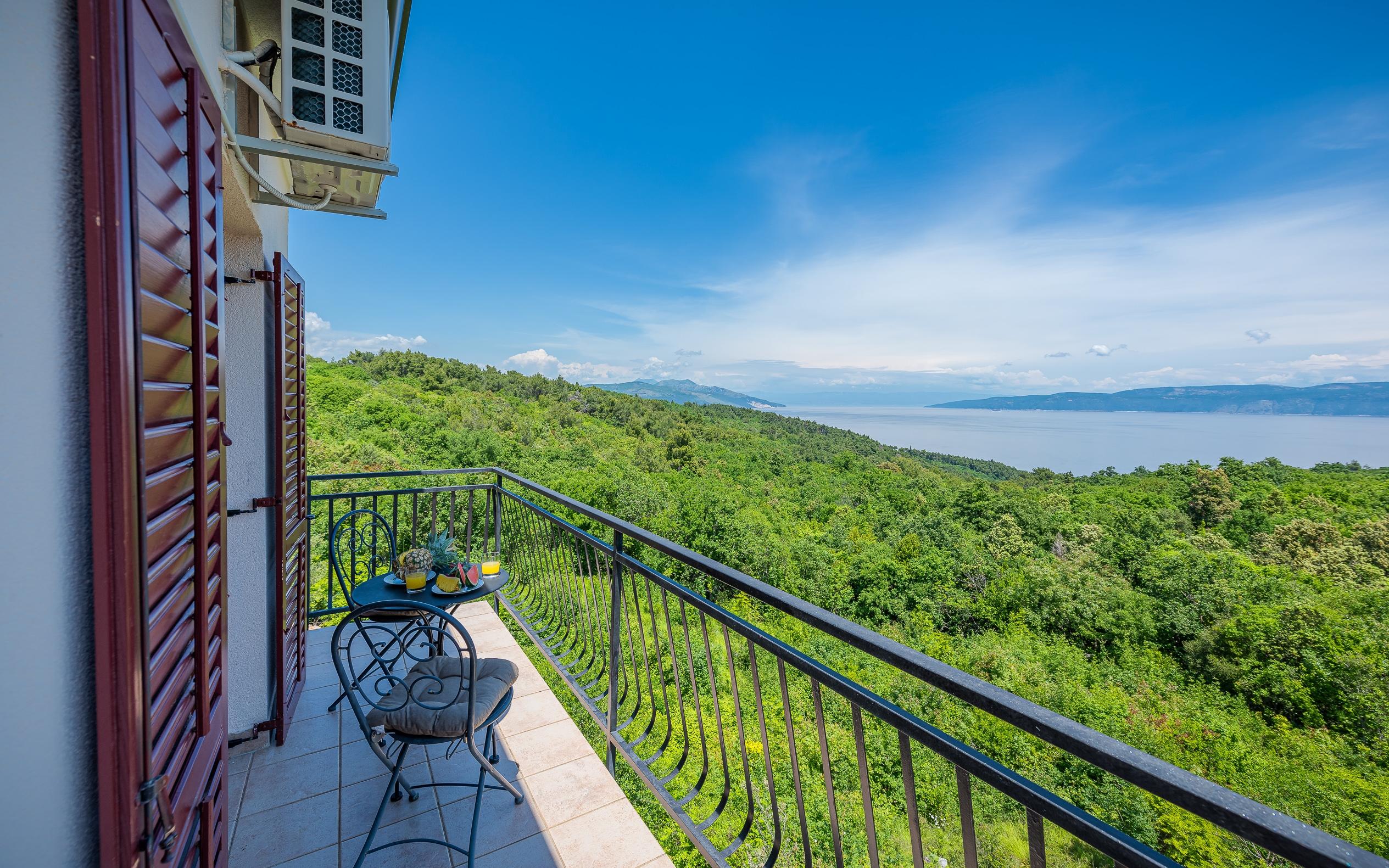 1-Zimmer-Ferienwohnung mit Balkon und Meerblick Drenje, Labin A-23001-