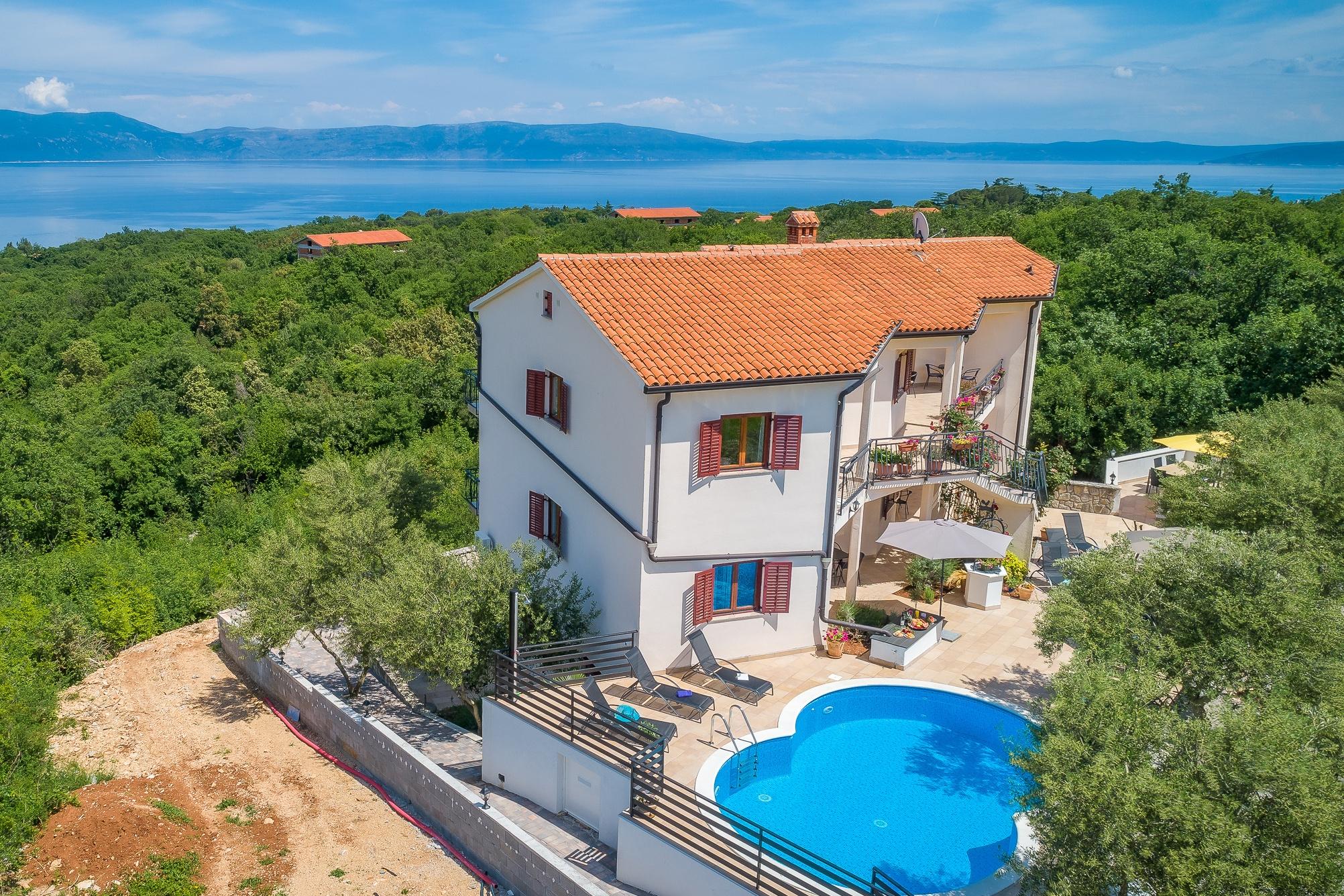 1-Zimmer-Ferienwohnung mit Balkon und Meerblick Drenje, Labin A-23001-