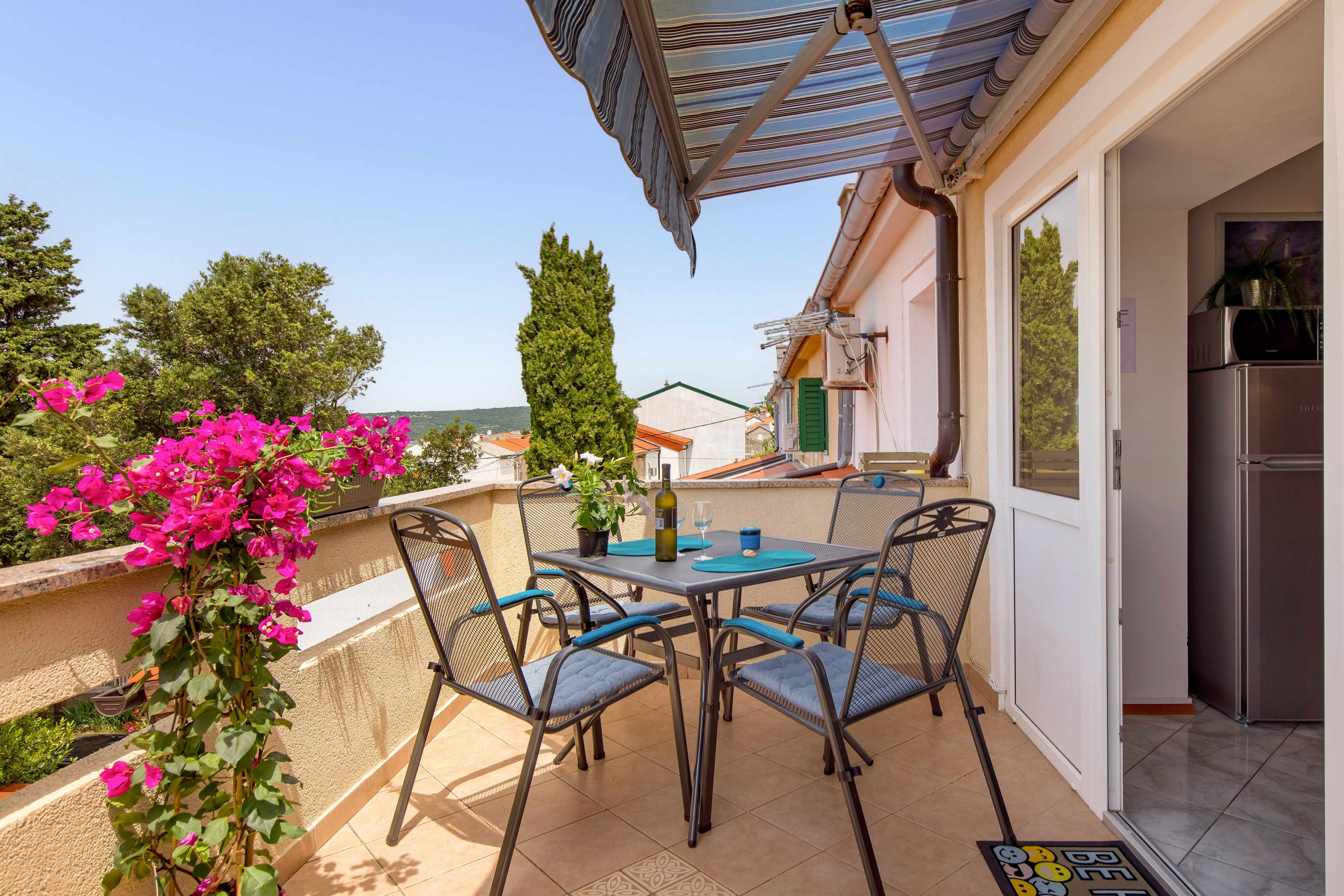 Studio Appartement mit Terrasse und Meerblick Punat, Krk AS-15451-a