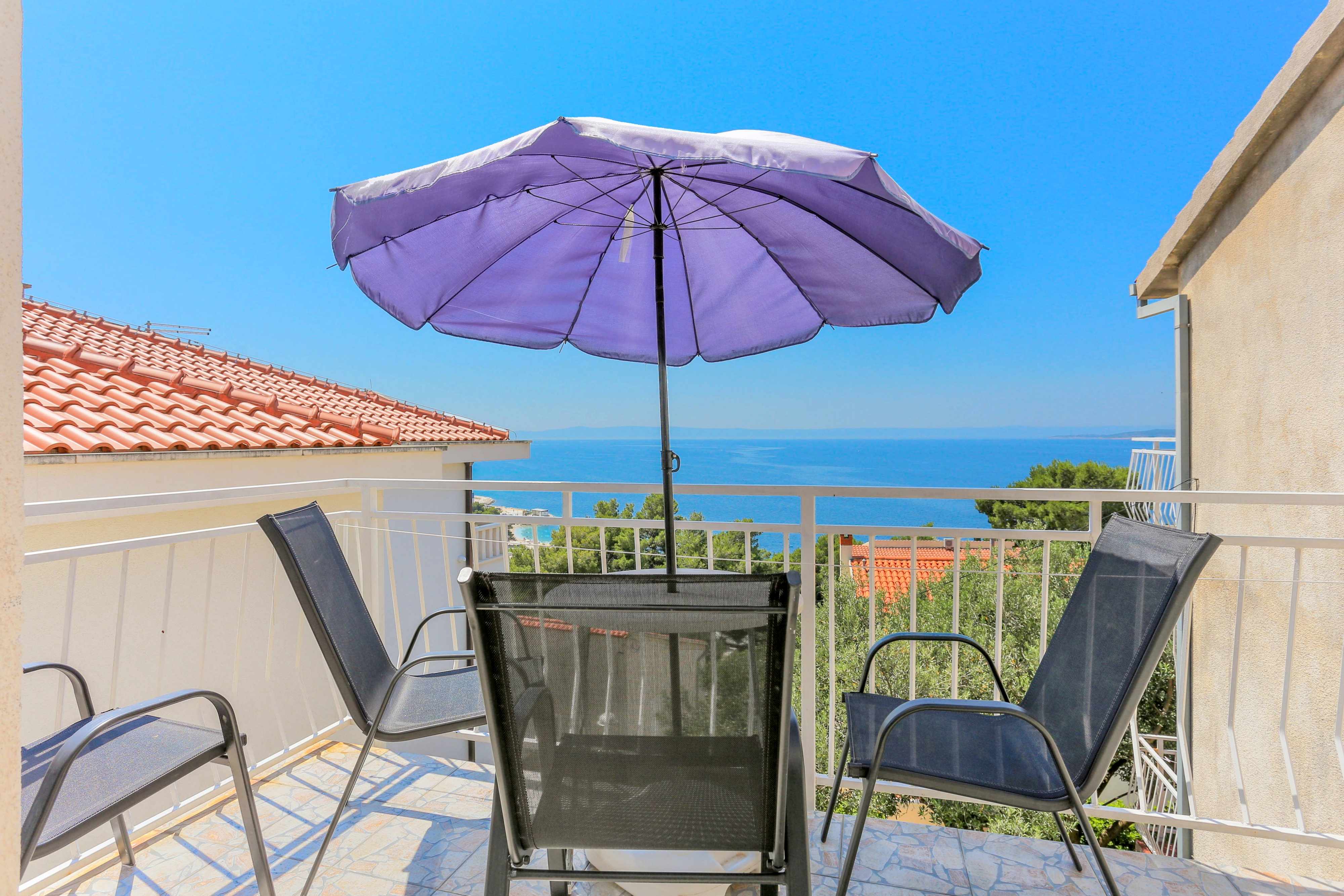 1-Zimmer-Ferienwohnung mit Balkon und Meerblick Baska Voda (Makarska)