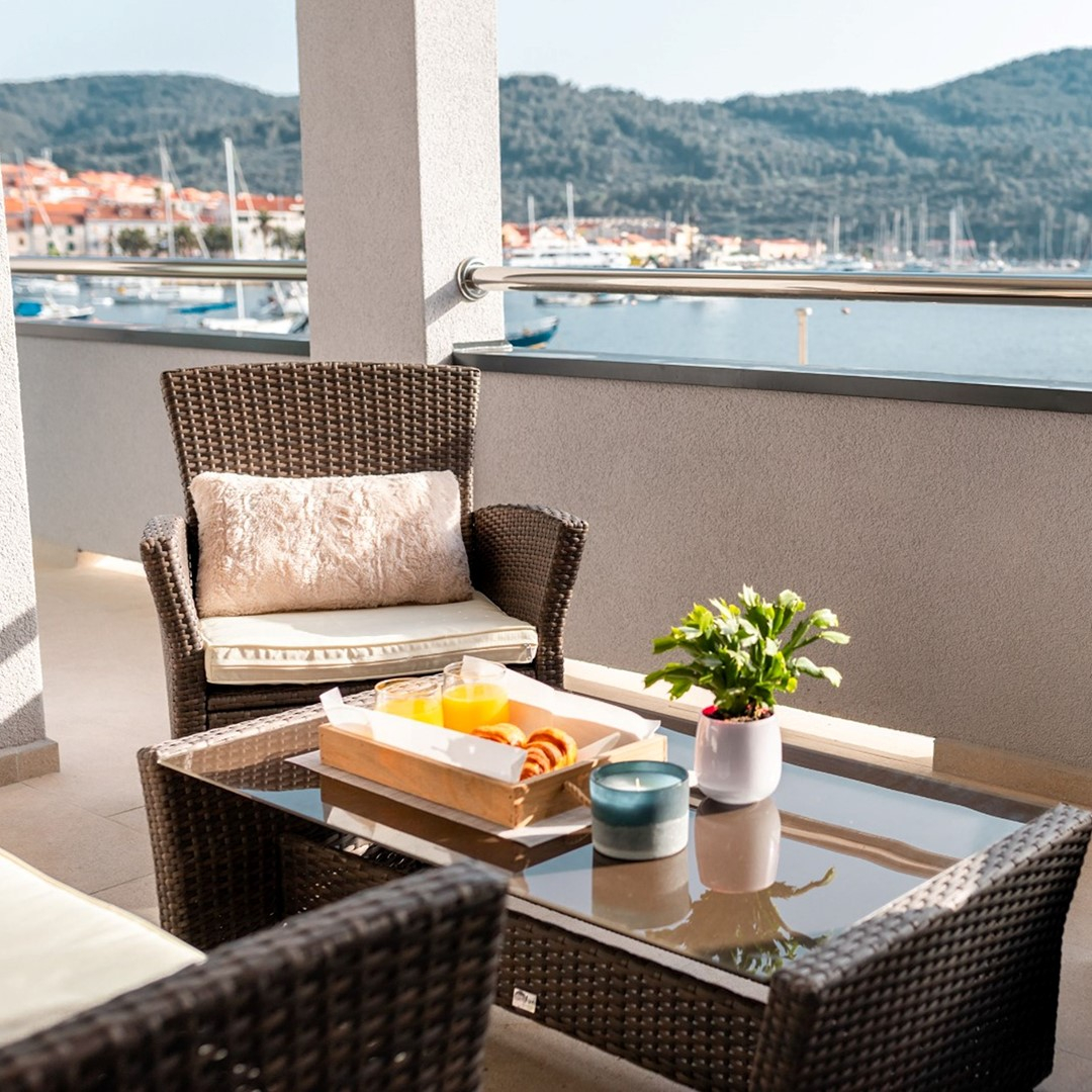 Superior Ein-Schlafzimmer-Apartment mit Meerblick-Terras