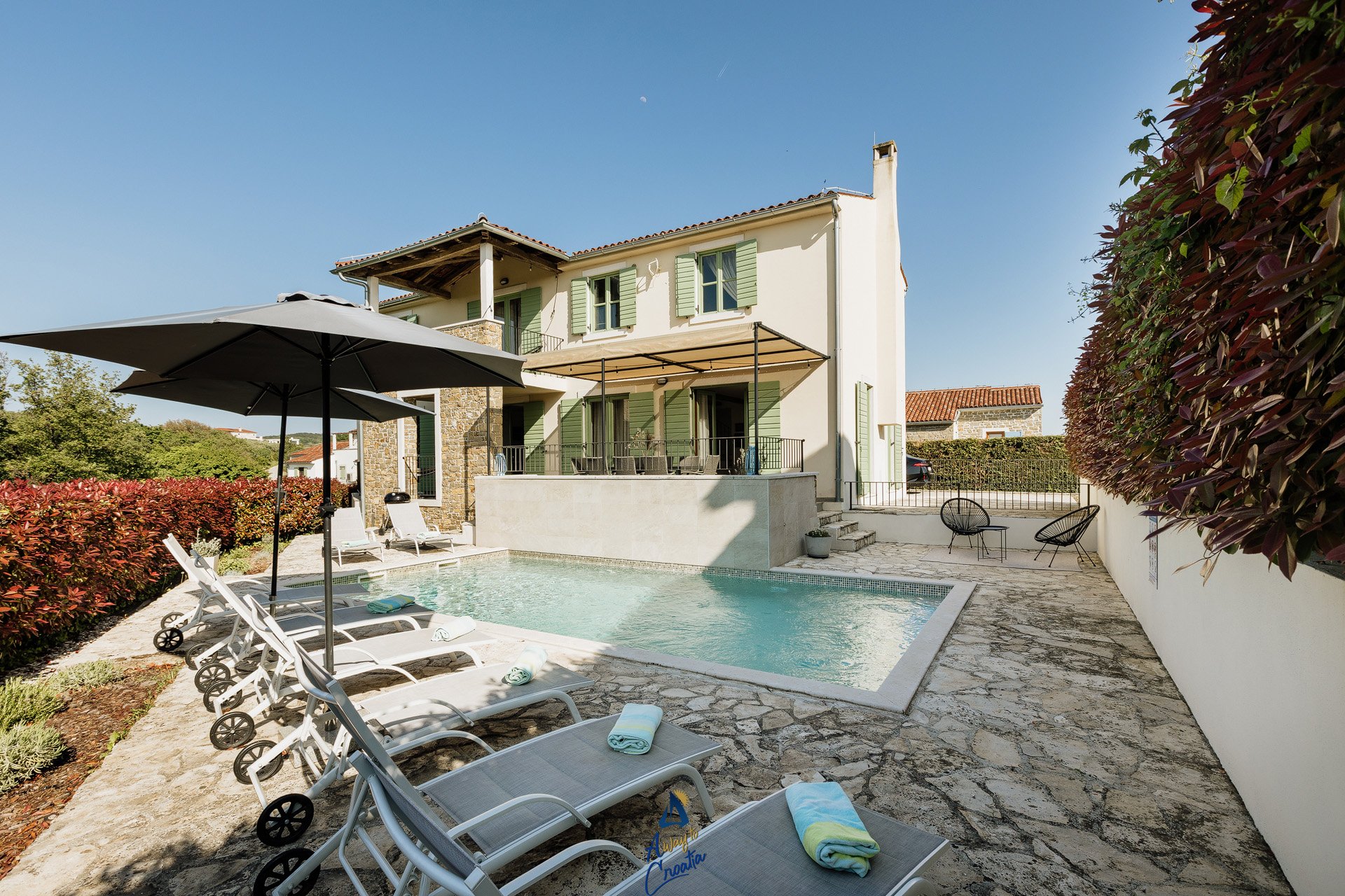 Villa in Buje mit Pool, Sat-TV, Grill und Garten