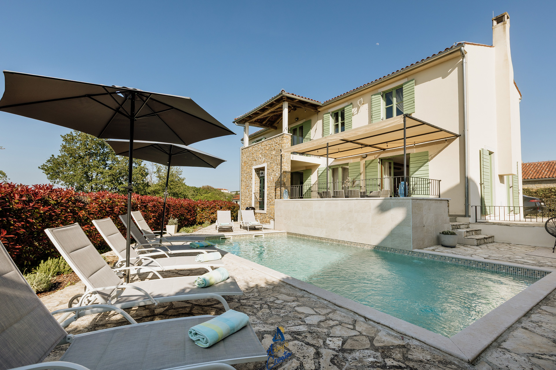 Villa in Buje mit Pool, Sat-TV, Grill und Garten