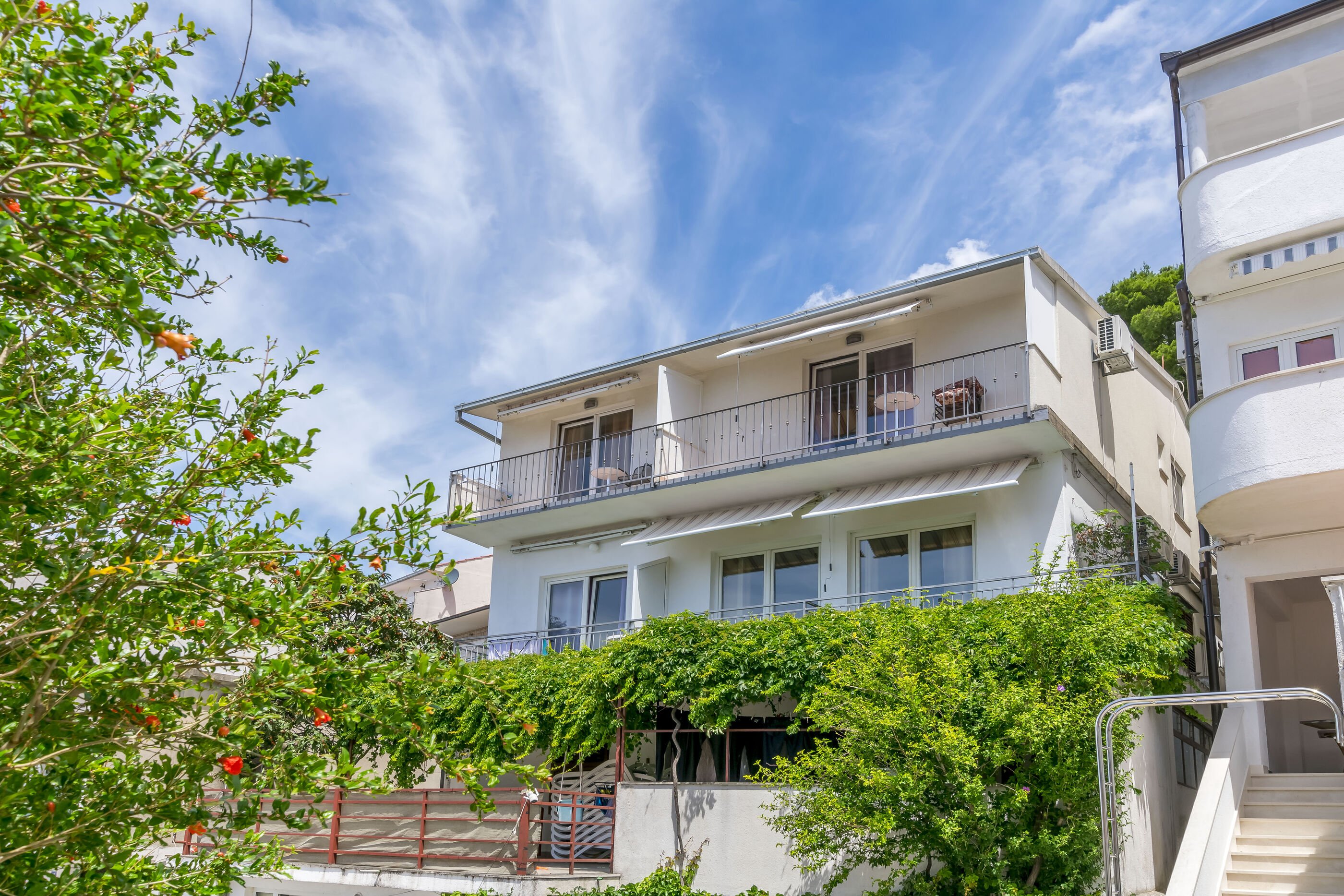 Ferienwohnung in Baska Voda mit Klima, Sat-TV, Meerblick