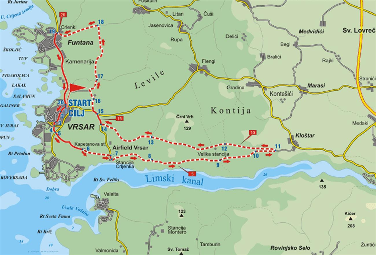 Radroute Casanova Route Vrsar | Fahrradtour bei Vrsar
