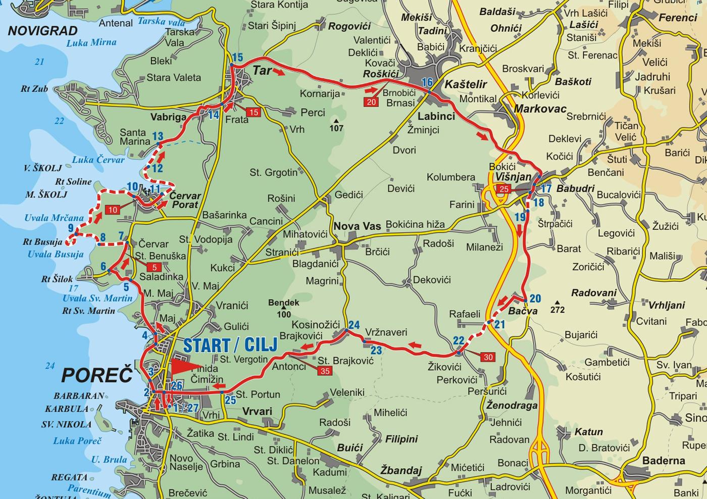 Radroute des Hl. Maurus | Fahrradtour ab Porec (Kroatien) √