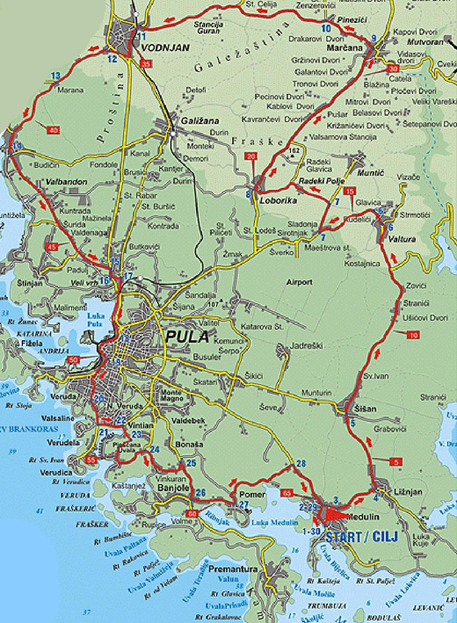 Fahrradtour Medulin und Pula | Radroute Via Curiositas Histriae √