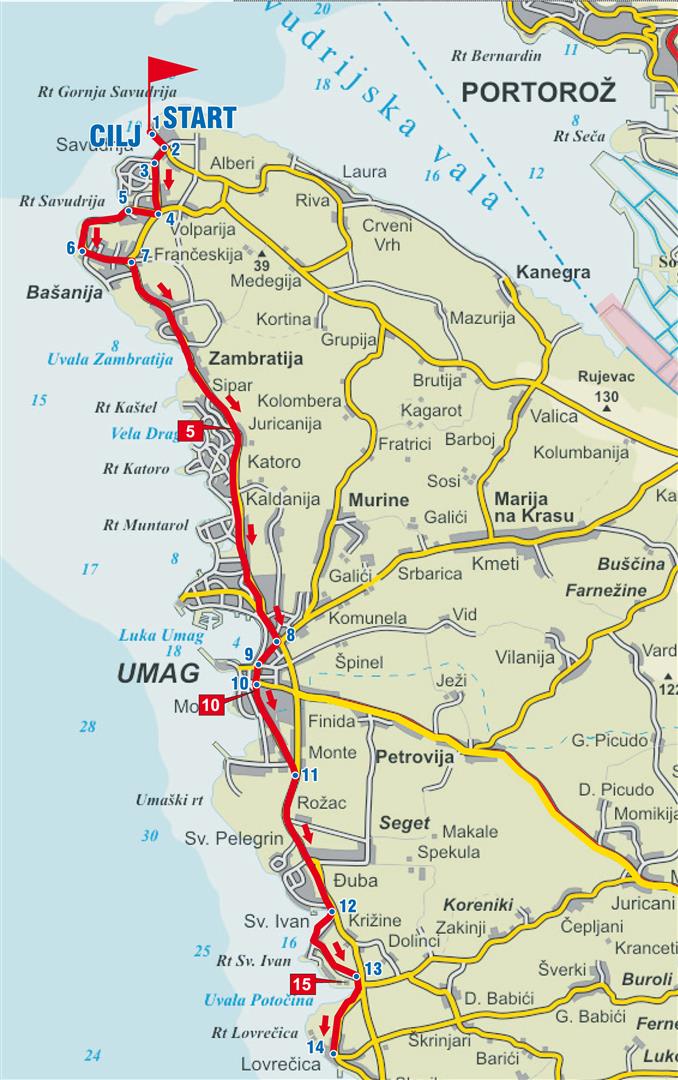 Radroute Auf der Suche nach dem Schatz der Riviera von Umag