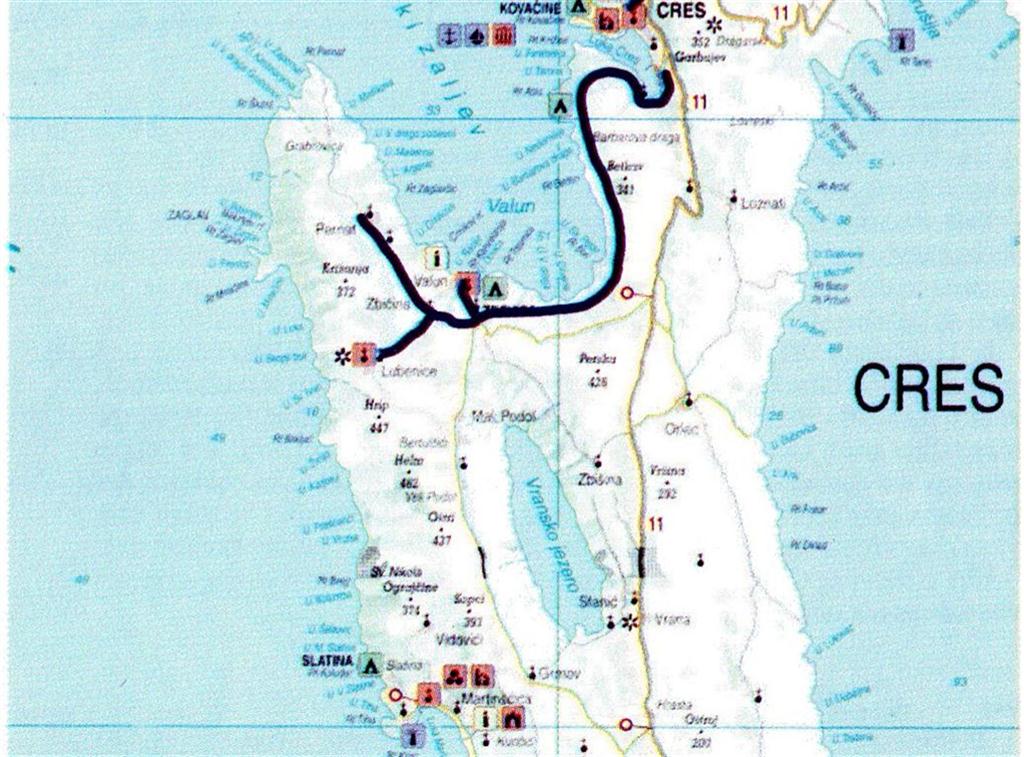 Fahrradtour Insel Cres | Radroute Zentraler Teil der Insel Cres √